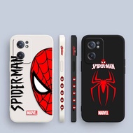 Spiderman Spider Face Side Printed Liquid Silicone Phone Case For ONE PLUS 9R  9 8T 8 7T 7 6 Pro NORD 2 3 5G ACE 2V