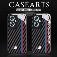 For Casing OPPO A79 A78 A77 A77S A76 A74 A73 A72 A60 4 5G Logo kereta berprestasi tinggi BMW Glass S