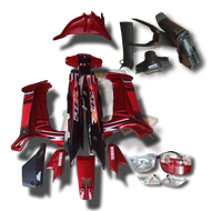 Cover Body Komplit Halus Kasar Set Lampu Motor Yamaha FizR F1zR Merah Hitam