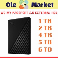 WD MY PASSPORT 2.5 EXTERNAL HDD 1TB/2TB/4TB/5TB/6TB BLACK (***3 Years Local SG warranty***)
