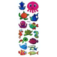 SK524 Sticker Motivational Award Sticker for Children Foam Emboss Fish Sea