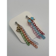 real-time GPS pair of piercings earrings ; dropped length est.50mm