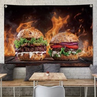 Hot Dog, Burger & Stylish Wall Hanging Cloth FriedKentang | Restaurant Decoration, Fast Serving Stal