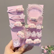 1/6/9Pcs Pink Series Lovely Girls Pink Cloud Star Hairpin Bangs Duckbill Clip Headdress Accessory