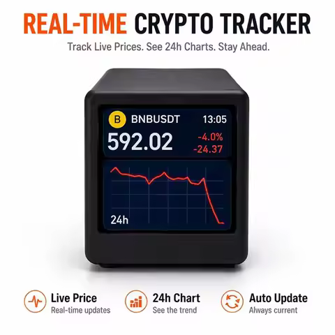 Real-Time Crypto Price Display Wifi Bitcoin Stock Ticker Screen Mini Market Monitor Cryptocurrency