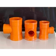 BIOPIPE PVC  EQUAL TEE AND TEE REDUCER ORANGE | SIZES 2" 3" 4" | SANITARY FITTINGS