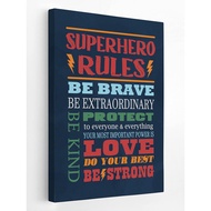 HONLUNG Boys Room Decor,Superhero Rules Canvas Prints Wall Art,Kids Wall Decorations for Boys Room,N