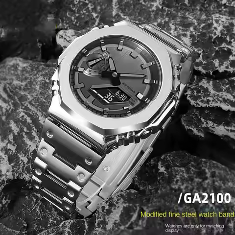 For Casio G-SHOCK GM-2100/GA2100 High Quality Solid Stainless steel watchband Men's Watch Strap Fold