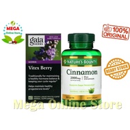 Paket PCOS Gaia Vitex Berry 60 Caps Nature's Bounty Cinnamon 100 Cap