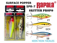 RAPALA SKITTER PROP SURFACE POPPER FISHING LURES SPR-7