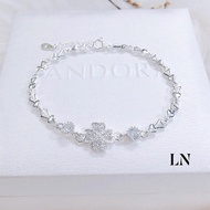 Lắc tay nữ cỏ 4 lá chất liệu bạc s925 MS155c