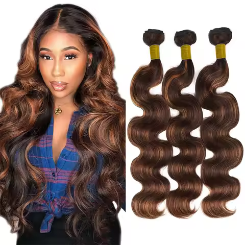 1B 30 Highlight Body Wave Bundles Ombre Colored Human Hair Bundles 1B 4 30 Brown Peruvian Hair Weave
