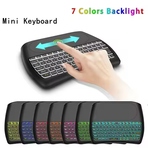 Mini Keyboard with Touch Pad 79 Keys 2.4G Wireless Colorful Backlight Rechargeable Keyboard Computer