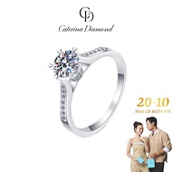 Nhẫn nữ kim cương Moissanite 03 Carat Caterina Diamond 0.4 Carat Sterling Silver DR030 - Kiểm định G
