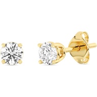 Gilded Lab-Grown Diamond Stud Earrings | 925 Sterling Silver Studs and 14KT Gold 925 Plated Silver |