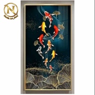 Modern painting of Fhengshui Koi fish 60x120 plus Frame