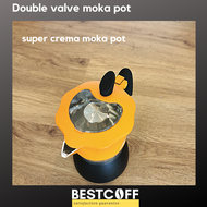 Bestcoff Double valve moka pot หม้อต้มกาแฟ แอสเพรสโซ่ โมกาพอด ดับเบิ้ลวาล์ว เพิ่มครีม่า