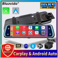 DFJTY 4K UHD 2160P Carplay Android Auto Dash Cam Stream RearView Mirror GPS Navi 5G WIFI Car DVR Video Camera Recorder FM Transmitter DHREW