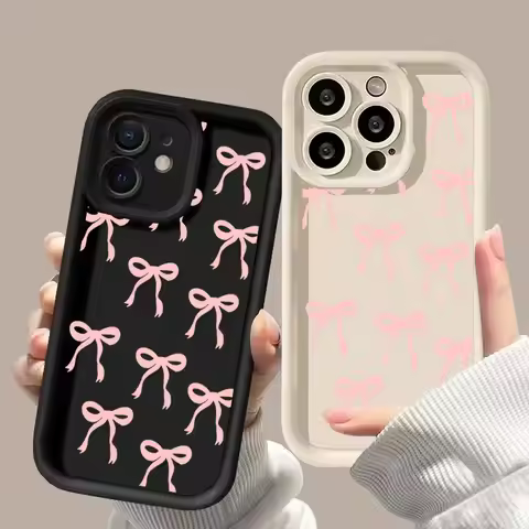 INS Pink Bow Silicone Phone Case For Xiaomi Redmi Note 13 Pro 5G 12 4G 8 9 11 10 13 Pro Plus 12S 10S