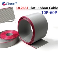 1Meter Gray red Wire Flat Ribbon Cable 28AWG 10 14 16 20 26 30 34 40 50 60pins 300V for 2.54mm IDC C