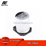 20 Cái Tụ Điện Phân Nhôm SMD 50V 100UF 8*10.5Mm 50V100uF 8X10.5Mm 100UF/50V