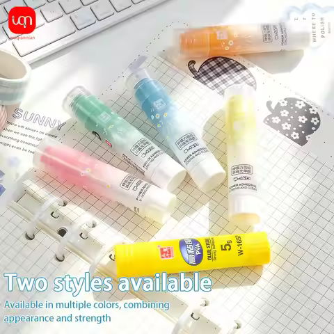 WQN-12pcs Macaron Color PVA Glue Stick 5g Formaldehyde Free High Adhesive Non-toxic Kids Craft Schoo
