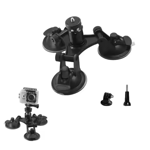 Tri-angle Car Suction Cup Glass Holder Tripod Mount for Insta360 X5 X4 X3 Dji Action 5 Pro 4 3 Hero 