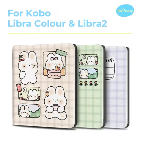 Twosheep 7-inch Case for Kobo Libra Colour and Kobo Libra2 TPU Shell Magnetic Flip Auto Sleep Wake C