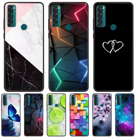 For TCL 20 SE Case 20SE Silicone Space painted TPU Black Funda for TCL 20 SE Case TCL20SE TCL20 SE P