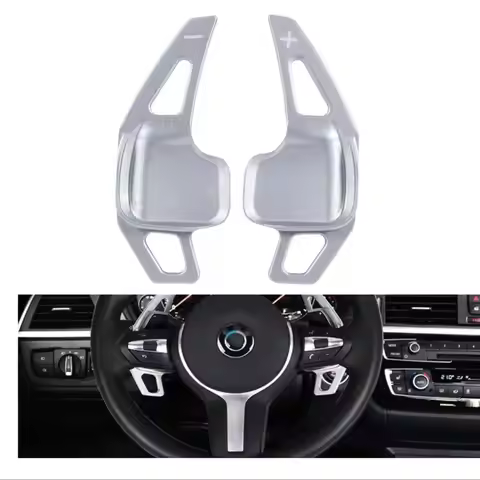 2Pcs Aluminum Car Steering Wheel Paddle Shifter Gear Shift Shifter Extension For BMW 1 2 3 4 5 6 7 X