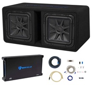 Kicker 44DL7S122 Dual 12" 3000w L7 Solo-Baric L7S Loaded Subwoofer Box+Amp+Wires
