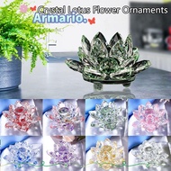 ARMARIO Lotus Flower Ornament, Lotus Flower Decor Multi-Color Crystal Lotus Flower Figurine,  60-140