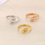 Ring Unique Open Hands Hug Couple Ring