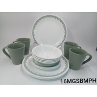 Corelle 16pcs Spring Blossom Mint Dinnerware Set Livingware Dinner Serve Set