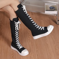 Large Size Women Boots High Canvas Strap Knee-high Boots