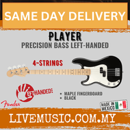 Fender Player Precision Bass Left-Handed Guitar, Maple Fretboard - Black