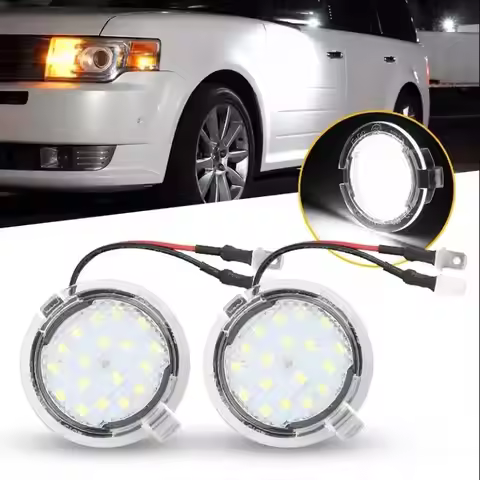2pcs Side Mirror Puddle Light LED Lamp for Ford F150 Explorer Edge Expedition Flex Fusion Taurus X M