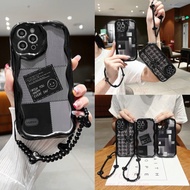 Casing VIVO V30 Pro V30e V29 V29e V27 V27e V25 V25e V23 V23e 4G 5G 3D Relief Frame Stripe Grid Love 