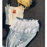 Balletcore Layered White Floral Lace Skirt Over Bikini Beach Skirt Bikini Outerwear EB23