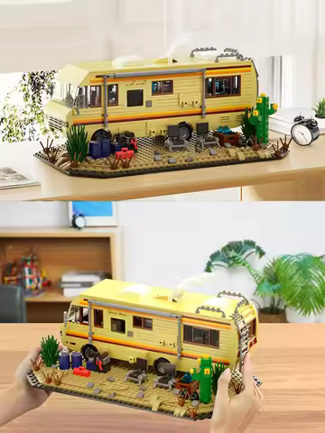 Technical Breaking Bad RV Adventure Camper Bus Car Model Building Blocks Fit Car Vehicle Assemble Br