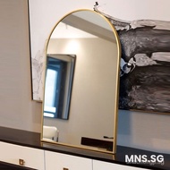 【In stock】MNS Nordic Bathroom Mirror Toilet Wall Hanging Mirror Bathroom Toilet Entrance Decorative Mirror Makeup Vanity Mirror Bathroom Mirror Antique Mirror SPEQ