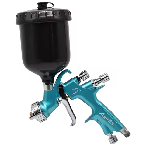 LVMP Advanced Professional Spray Gun AUARITA Blue Gun NOVA-1 Paint Gun with Black/White Top Plastic 