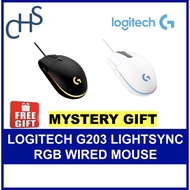 Logitech G203 Lightsync RGB Wired Gaming Mouse | Black White |  2 years warranty | 910-005790 910-00