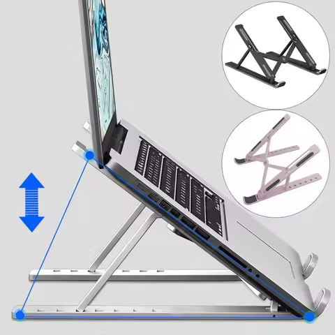 Foldable laptop stand, computer monitor stand, portable adjustable laptop stand
