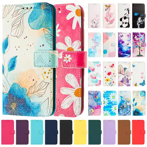 Luxury Flip Leather Case For Samsung Galaxy A17 A07 A16 5G Flip Cover on For Samsung A17 A06 4G Wall