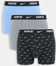 Nike 耐吉 棉內褲 Logo黑,,灰, 淺藍 三色綜合3件裝 百分百原裝正品全新現貨