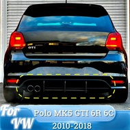 For VW Polo MK5 GTI 6R 6C Two/Four Door Facelift 2010-2018 Car Rear Bumper Diffuser Spoiler Splitter