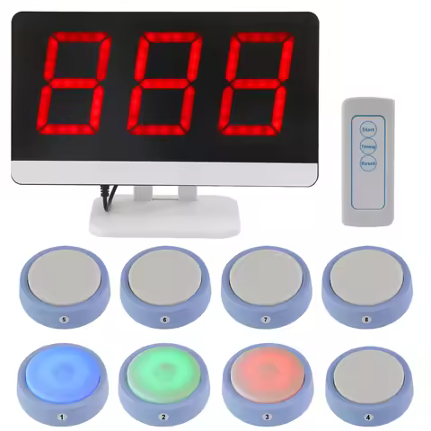 Quiz Answer Game Buzzer System 4 Color States 3 Answer Modes for Classroom Competition Family Games 