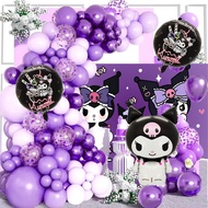 Kuromi Theme birthday decor set Balloon 1-9 th foil Balloon Kuromi Foil Balloon Gril Baby Shower Dec