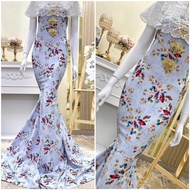 KAIN PASANG HERMOSSA COTTON LUXE BIDANG 45 OPEN METER KAIN ELA ENGLISH COTTON SILK FLORAL EMBOSS FAB